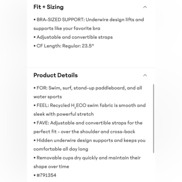 NWT Athleta Square Neck V Bra Cup Tankini in color Deep Fern - Picture 6 of 8